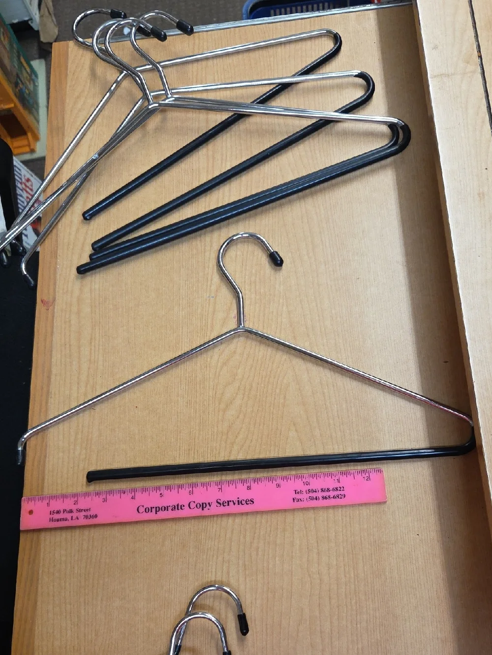 Heavy Duty Jacket Hangers with Pant Bar, Black (C)